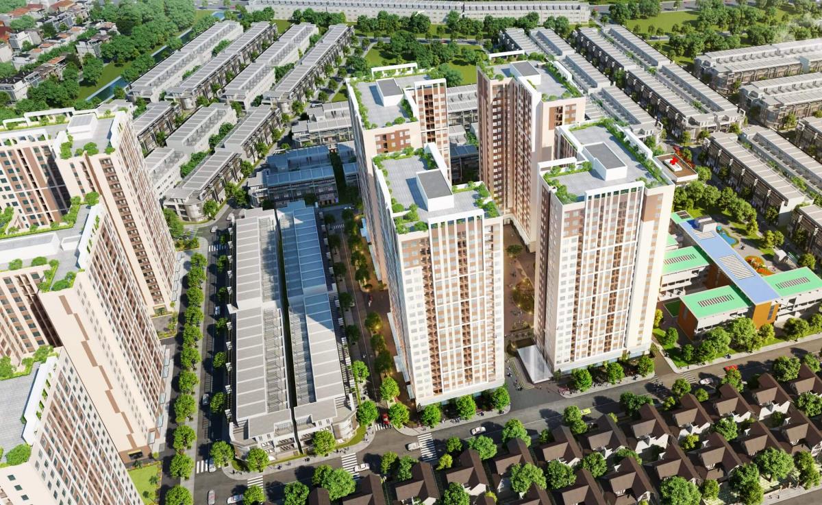 Phối cảnh Dự án chung cư nhà ở xã hội tại Khu đô thị Xanh Bàu Tràm Lakeside (TP Đà Nẵng).