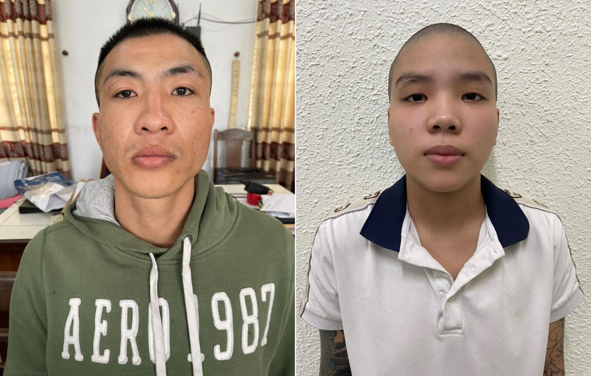 Hai đối tượng Trần Triệu Lợi và Nguyễn Hoàng Nhật Vy tại cơ quan Công an.