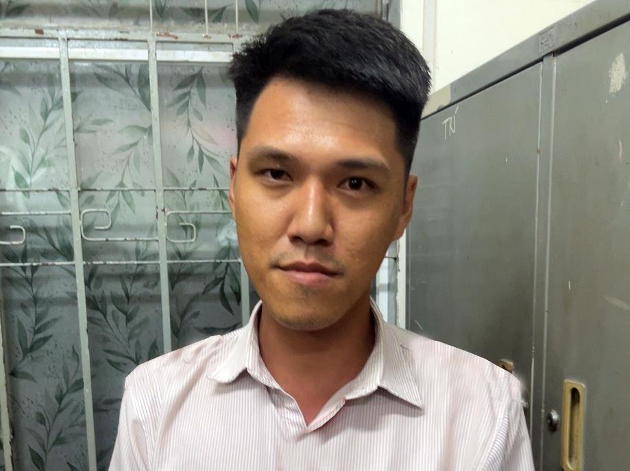 Đối tượng Dũng tại cơ quan điều tra.