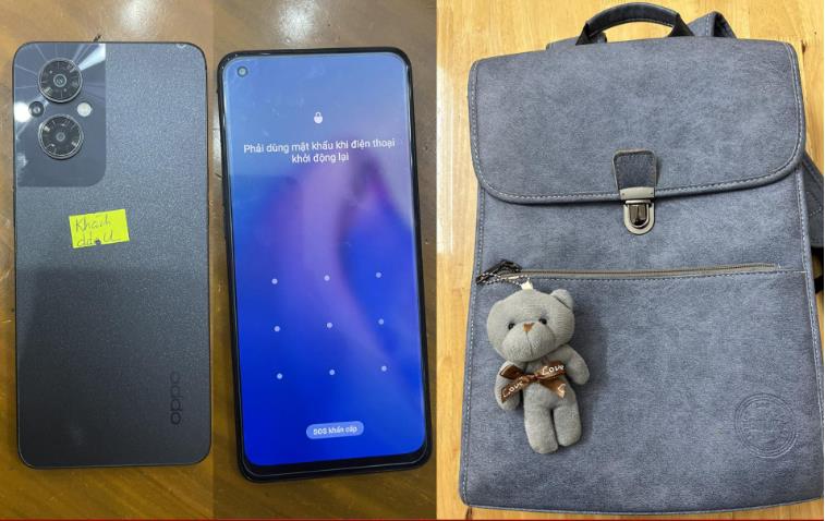 Đối tượng Trần Tích Tùng cùng tang vật vụ trộm.