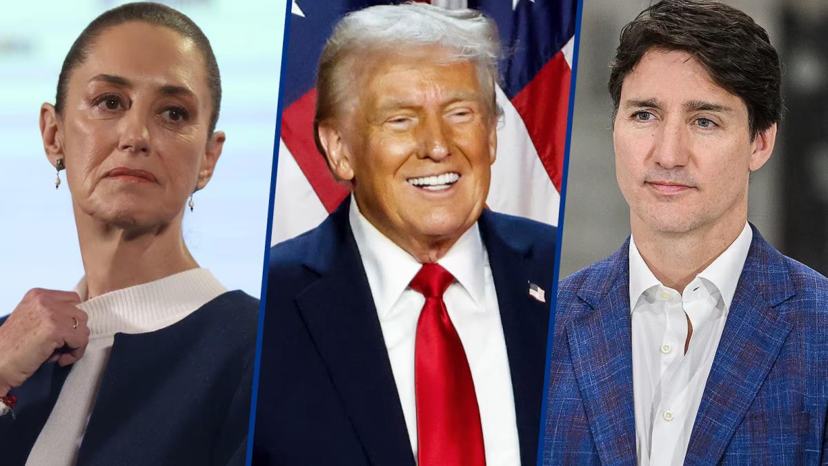 Tổng thống Mexico Claudia Sheinbaum, Tổng thống Mỹ Donald Trump và Thủ tướng Canada Justin Trudeau. Ảnh: Bloomberg
