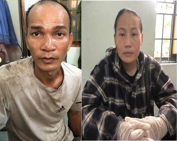 Hai đối tượng Nhí và Hương tại cơ quan Công an.