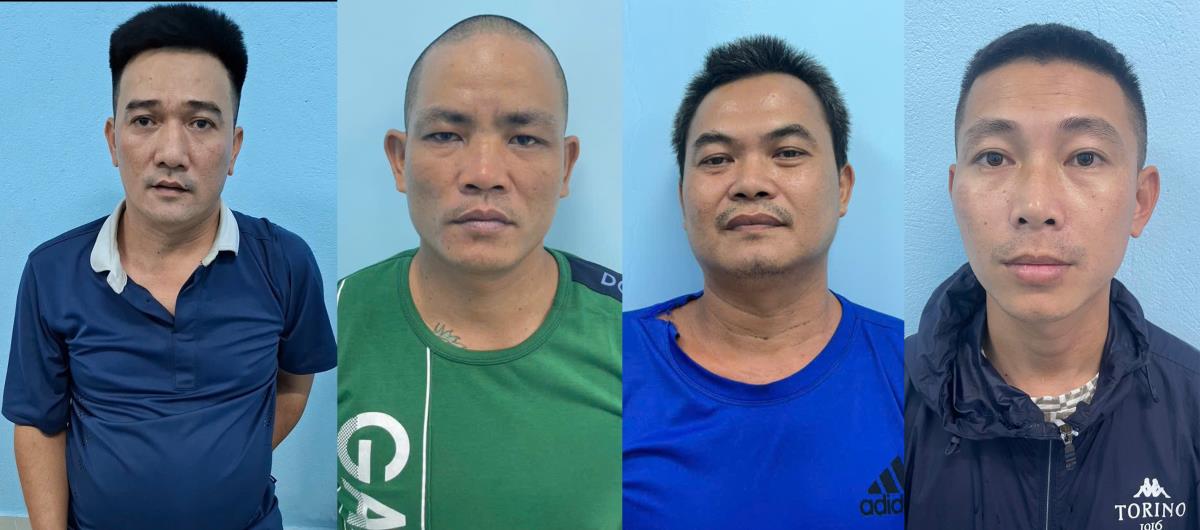 Các đối tượng bị bắt quả tang tại địa điểm đá gà cá độ.