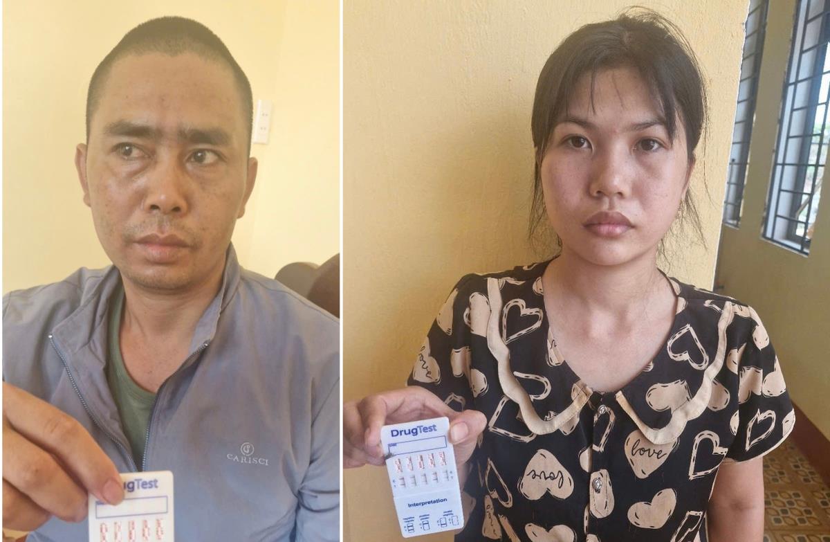 Hai đối tượng Rmah Uêk và Mai Thị Hà tại cơ quan Công an.