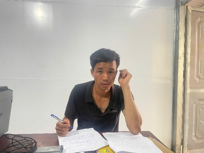 Đối tượng Bùi Văn Xuyên tại cơ quan Công an.