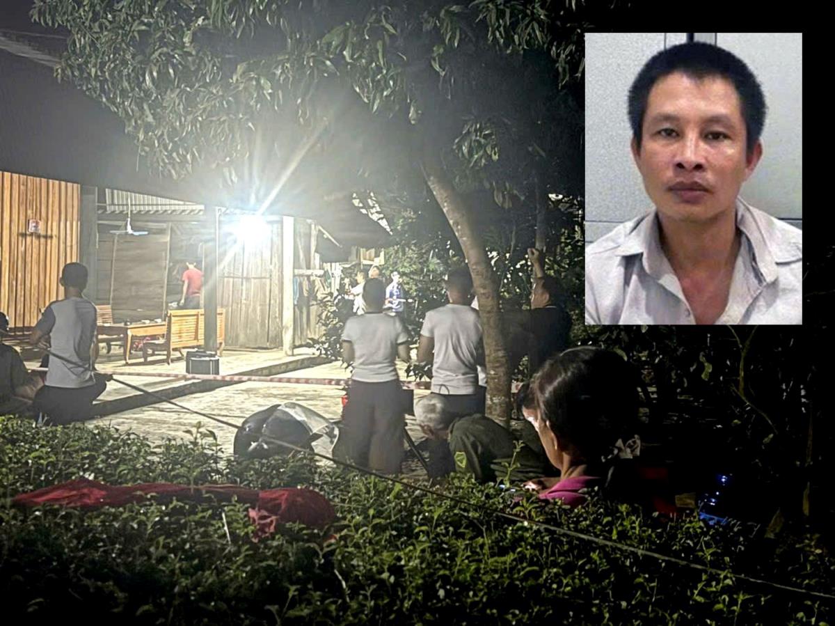 Đối tượng Trần Văn Dũng (ảnh nhỏ) và căn nhà xảy ra vụ án mạng.