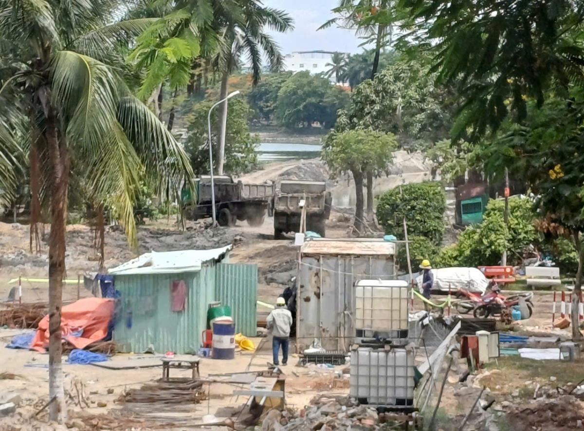 Dự án nâng cấp, cải tạo Công viên 29 tháng 3 đang được đơn vị thi công đẩy nhanh tiến độ.