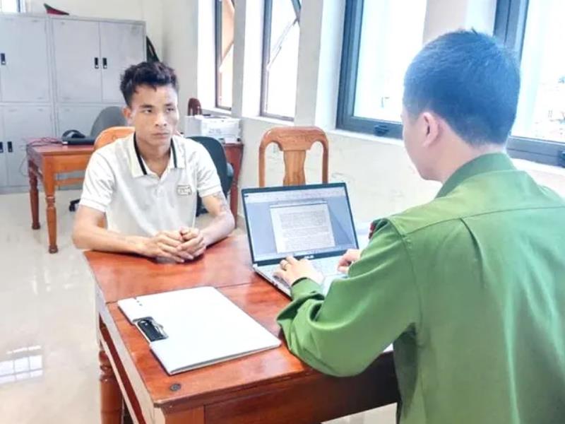 Đối tượng Hồ Văn Càn tại Cơ quan Công an Quảng Trị