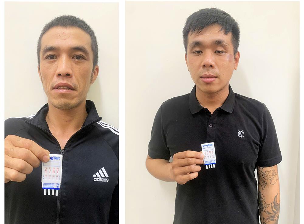 Hai đối tượng Long và Đạt bị Công an xã Lộc Châu bắt giữ.