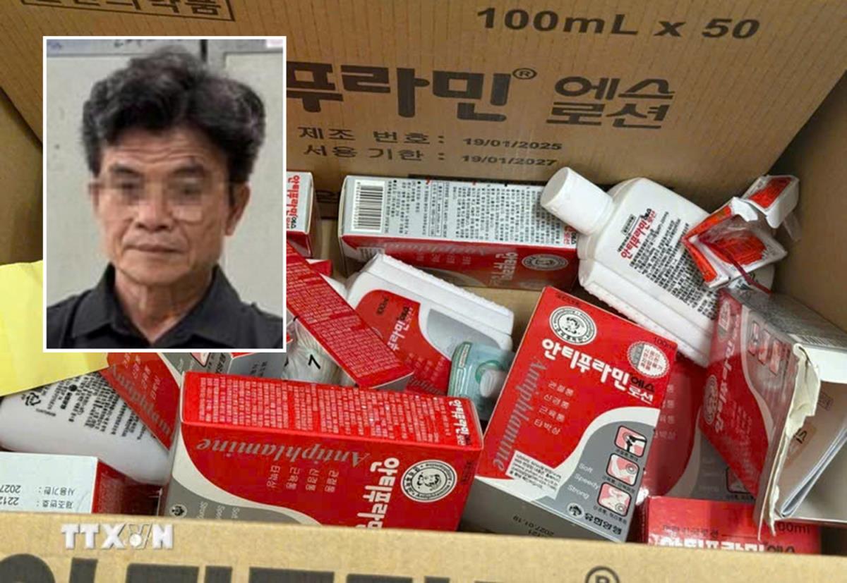 Đối tượng Võ Thành Tâm và tang vật thu giữ tại hiện trường.