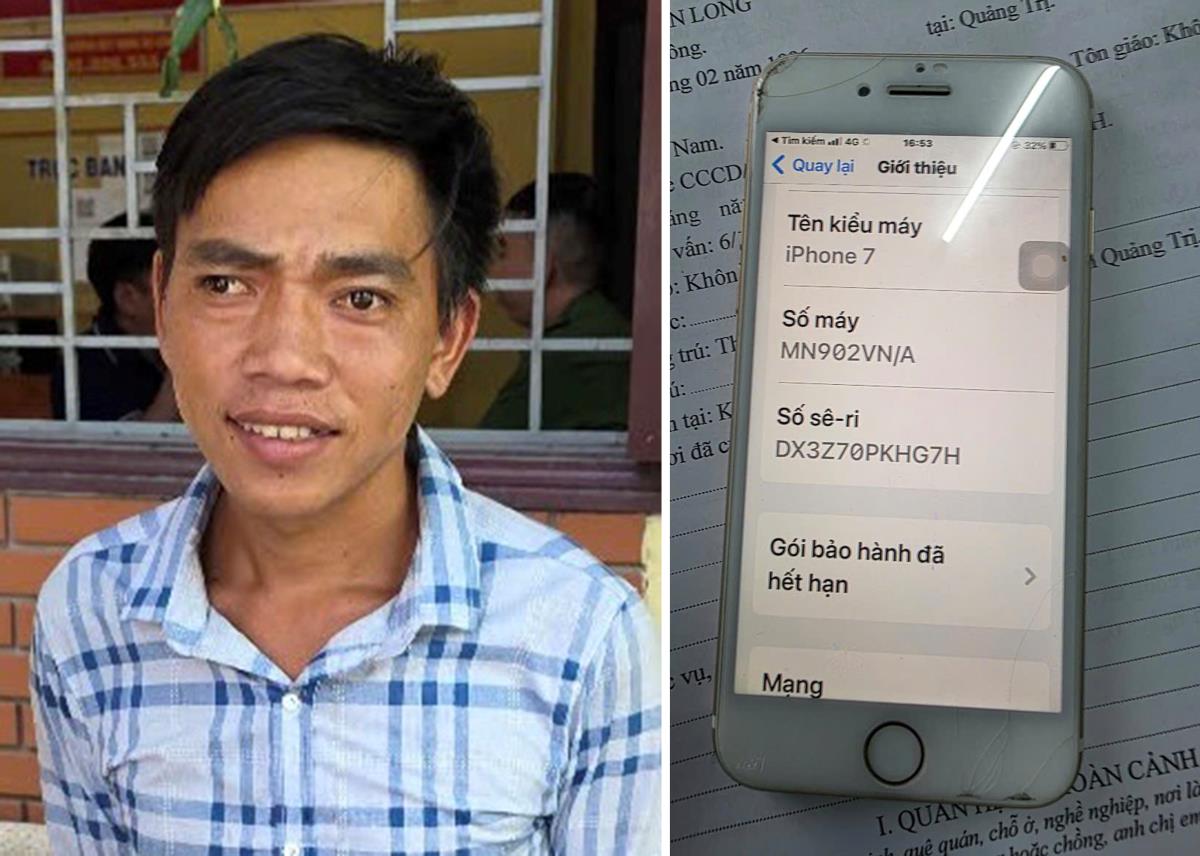 Đối tượng Võ Văn Long cùng tang vật.