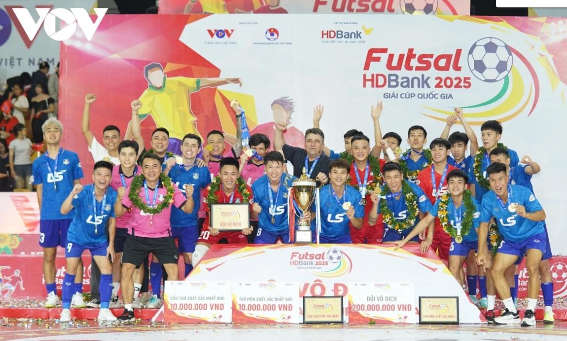 Thái Sơn Bắc đăng quang Giải Futsal HDBank Cúp quốc gia 2025 một cách thuyết phục.