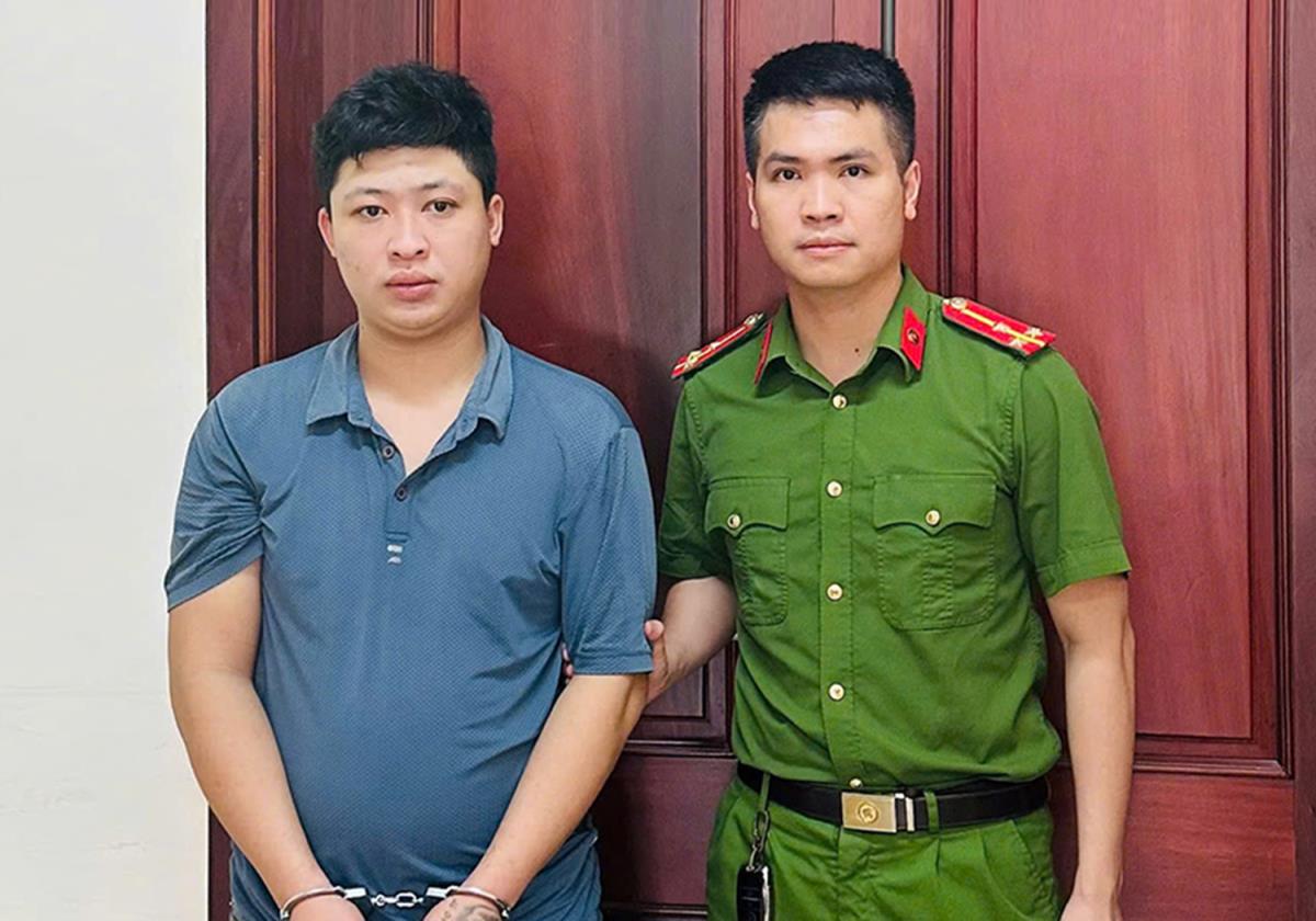 Đối tượng Trần Văn Bin tại Cơ quan Công an.