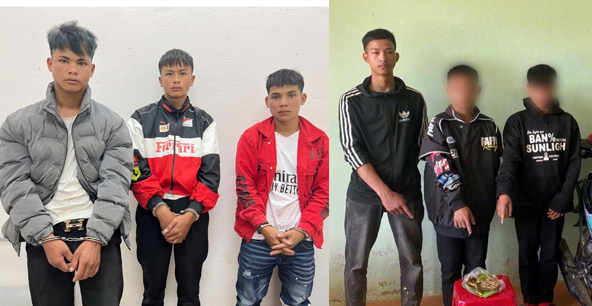 Đối tượng A Gin cùng tang vật.