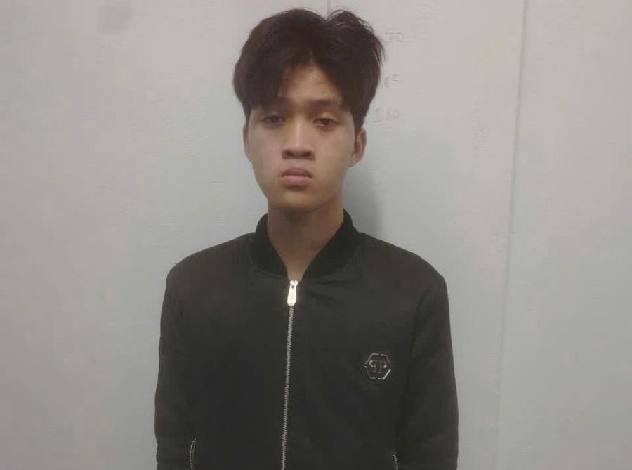 Đối tượng Vũ Nhật Tiến tại cơ quan Công an.