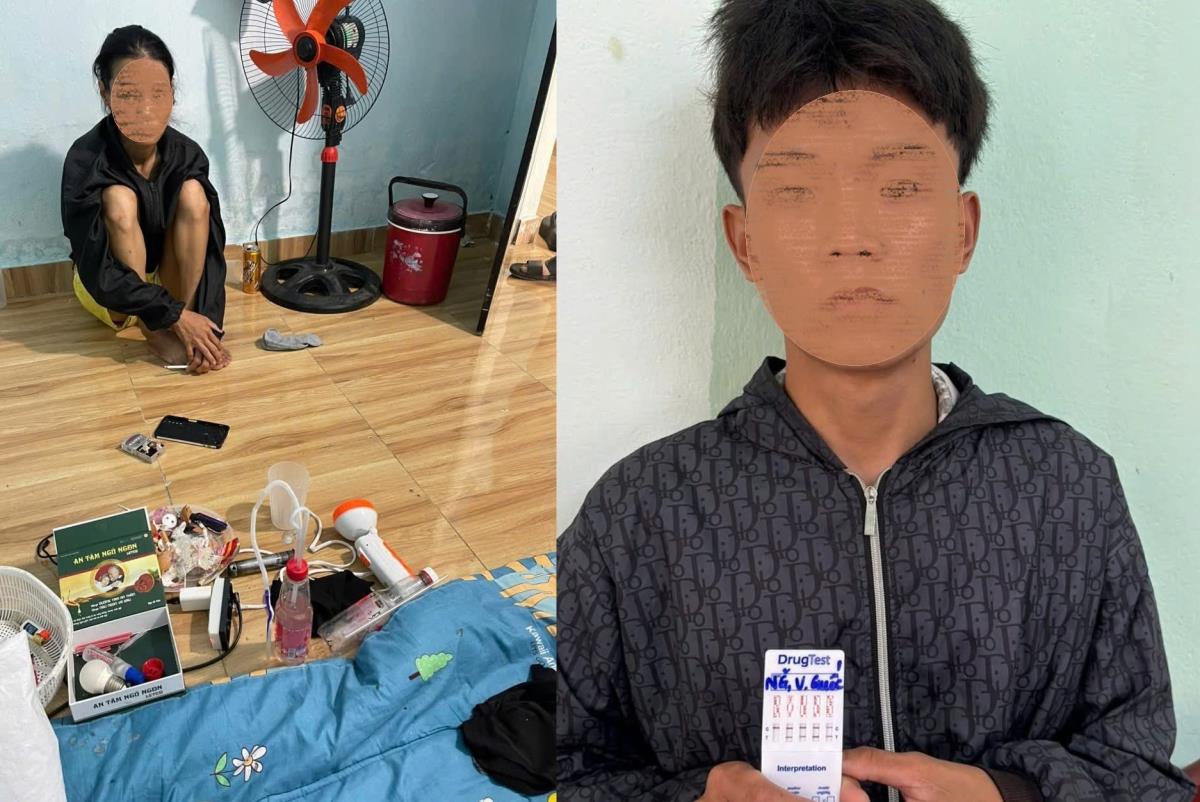 Hai đối tượng Vũ (phải) và Thịnh.