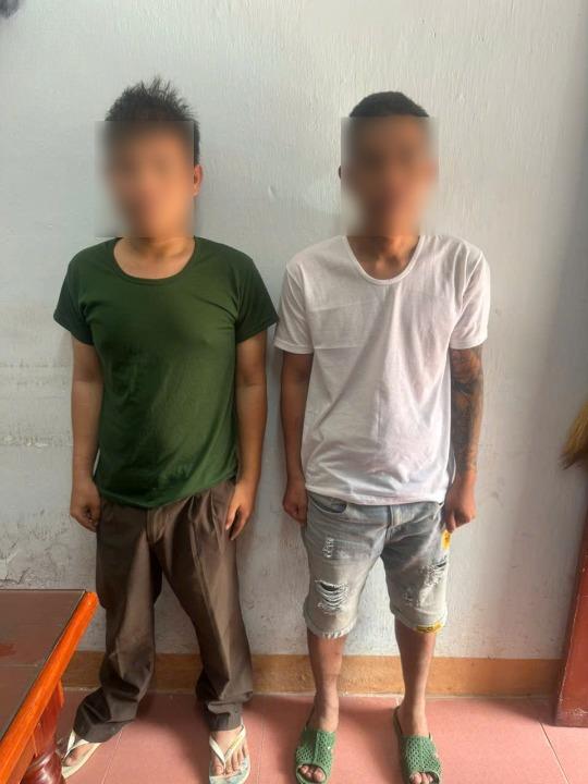 Công an phường Bình Định tạm giữ 2 đối tượng liên quan đến vụ việc.