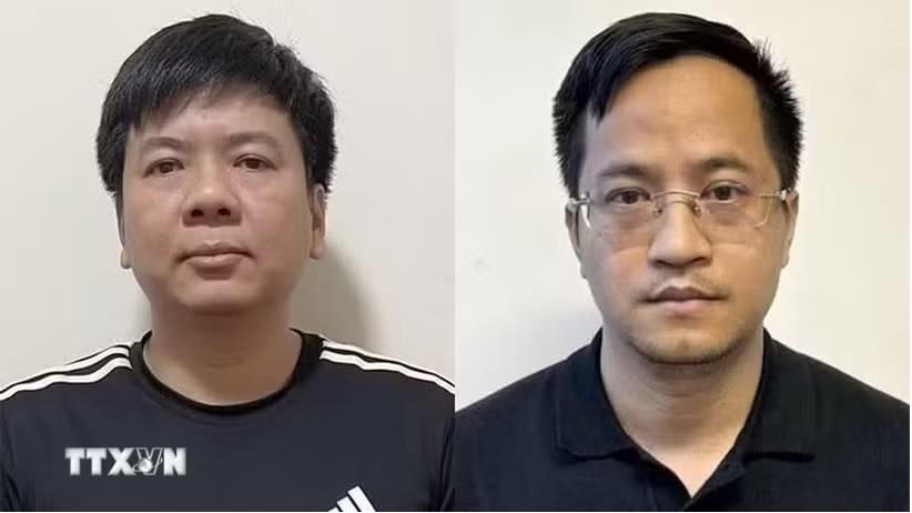 Bị can Nguyễn Ngọc Thủy và Đặng Văn Hiển. Ảnh: TTXVN