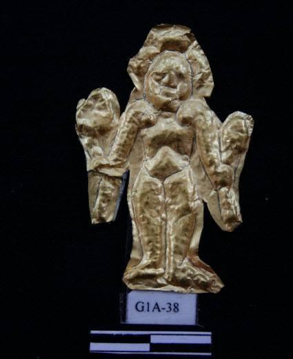 Mảnh vàng chạm khắc Nữ thần Laxmi.