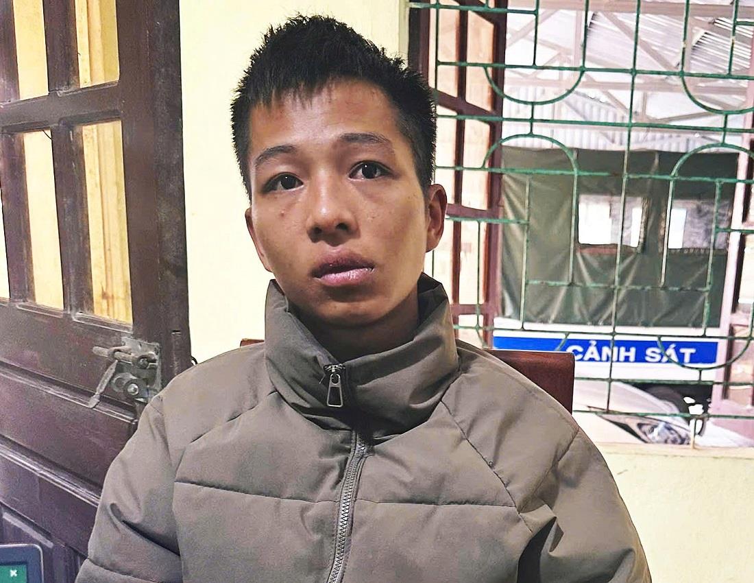 Đối tượng Hồ Ngọc Tiến tại cơ quan Công an.