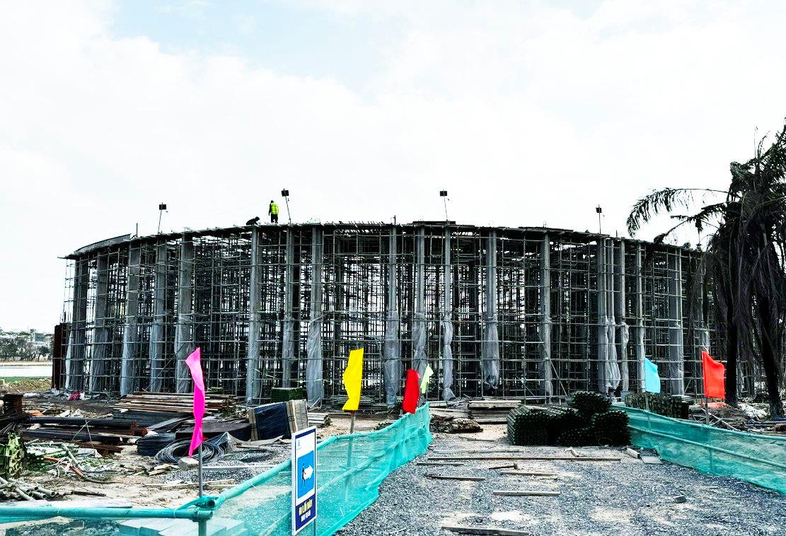 Công trình nút giao QL14B với cao tốc Đà Nẵng - Quảng Ngãi nhộn nhịp thi công trở lại sau tết.