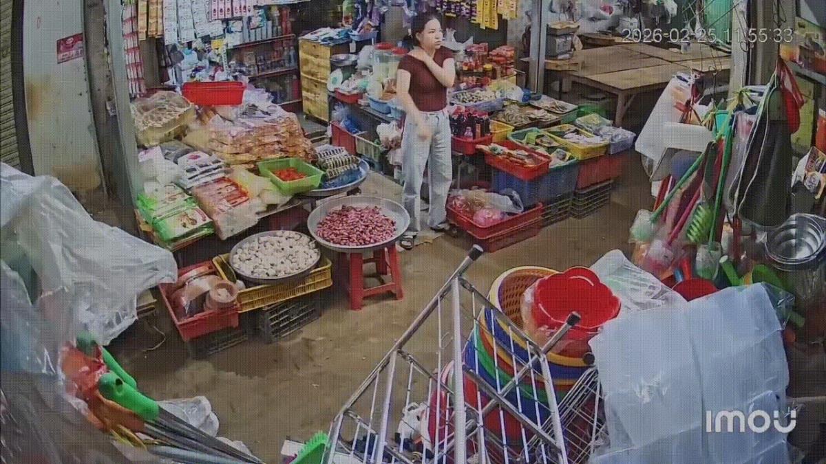 Chị C trước thời điểm bị ngất xỉu. Ảnh chụp màn hình