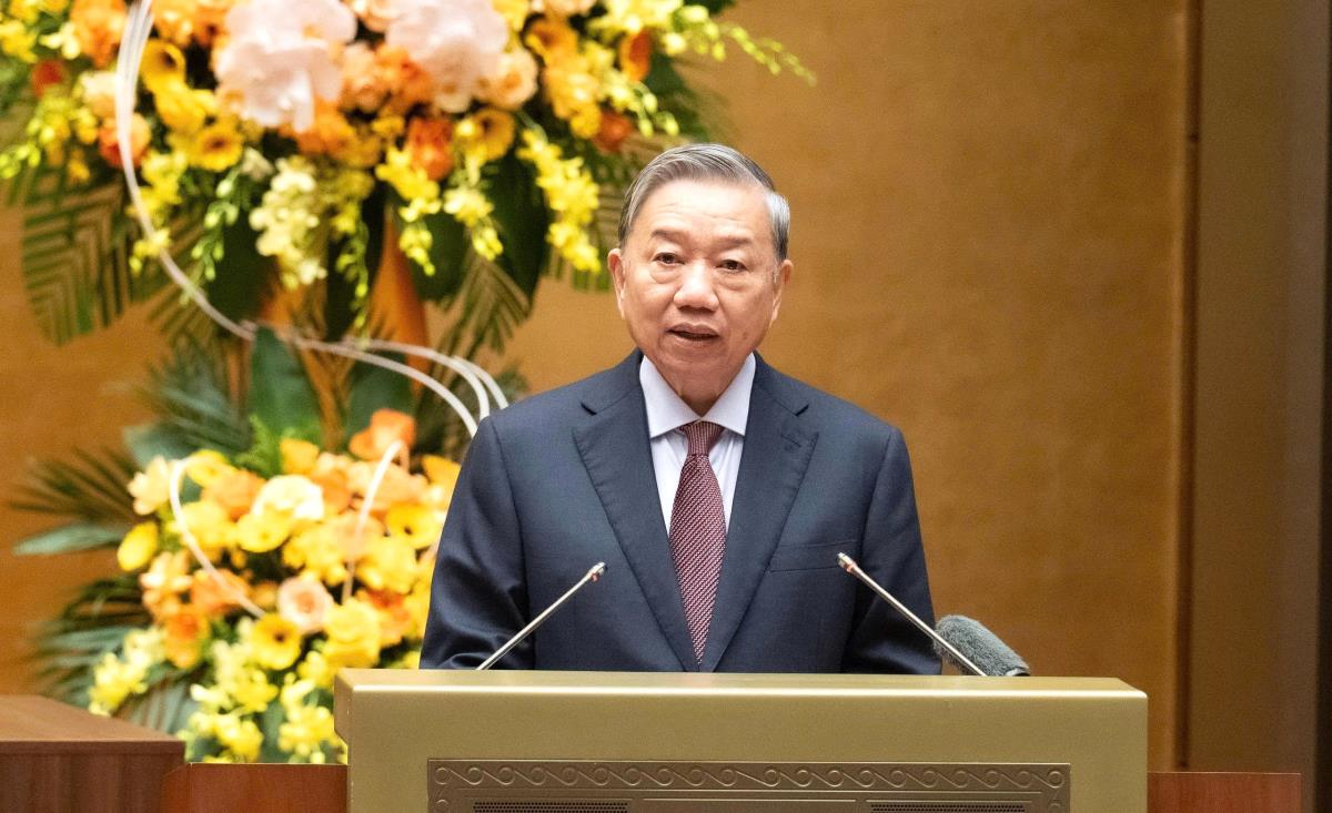 Chủ tịch Quốc hội Trần Thanh Mẫn, Chủ tịch Hội đồng Bầu cử quốc gia. (Ảnh: Q.H)