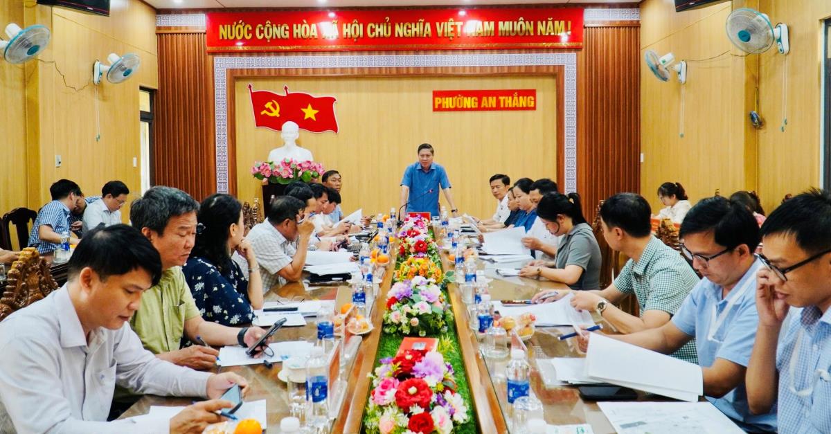 Phó Chủ tịch UBND thành phố Đà Nẵng Phan Thái Bình cùng lãnh đạo sở, ngành và địa phương đi kiểm tra thực tế tại phường An Thắng.