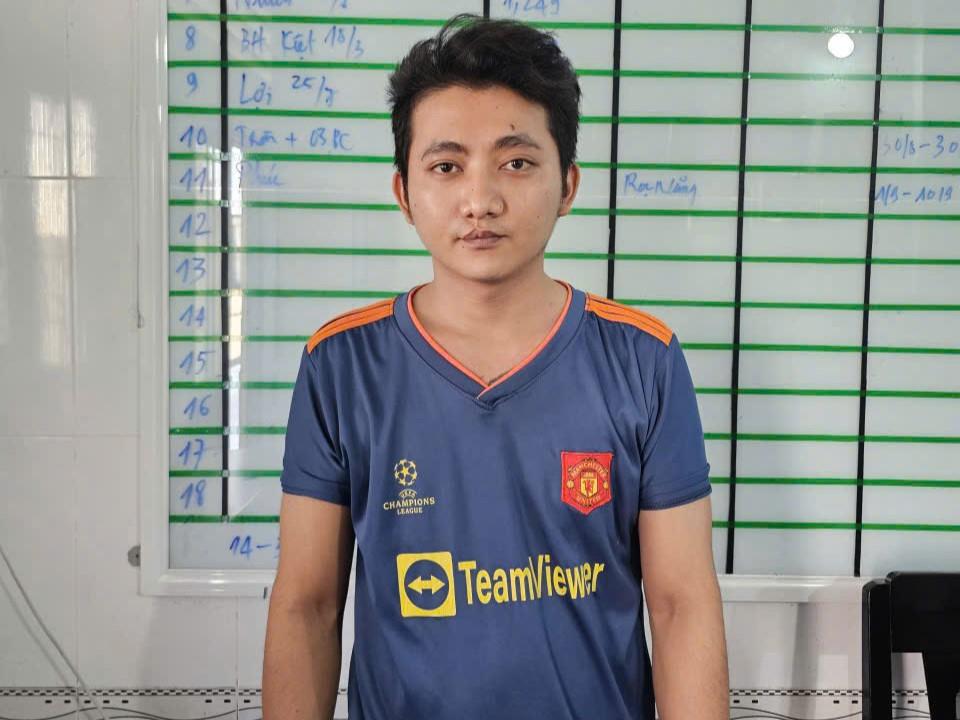 Đối tượng Lê Văn Lam tại cơ quan Công an.