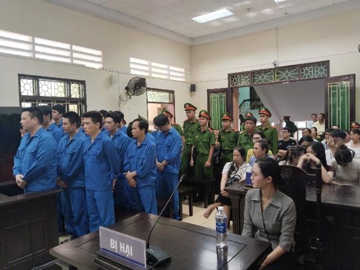 Các bị cáo tại phiên tòa.