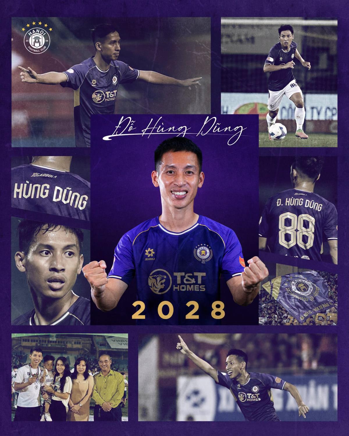 Với những đóng góp cho CLB, Đỗ Hùng Dũng tiếp tục được Hà Nội FC tưởng thưởng.
