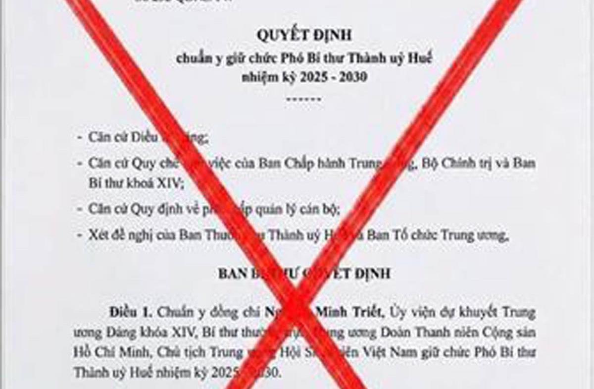 Cảnh giác với văn bản giả mạo về nhân sự