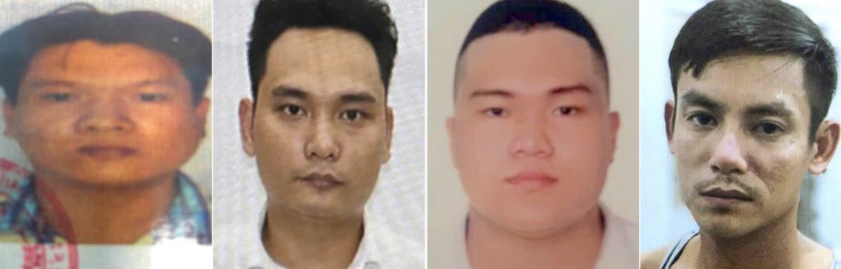 Từ trái qua, các đối tượng: Nguyễn Song Minh Hoàng, Hồ Văn Dũng, Nguyễn Thanh Tâm và Hoàng Ân.