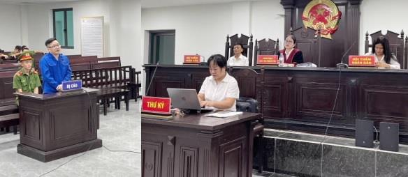 Quang cảnh phiên tòa xét xử bị cáo Lâm.