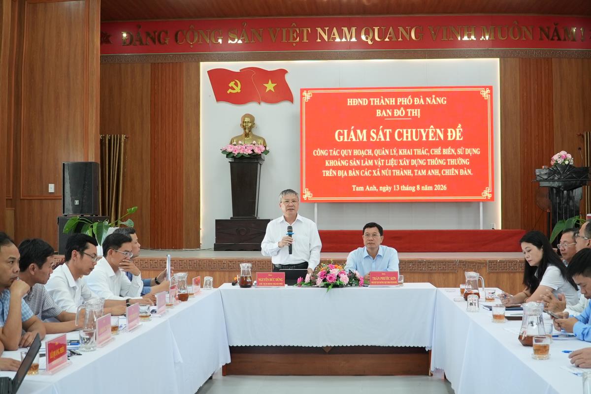 Chủ tịch HĐND thành phố Đà Nẵng Nguyễn Đức Dũng kiểm tra tại hiện trường mỏ đất san lấp tại xã Tam Anh.