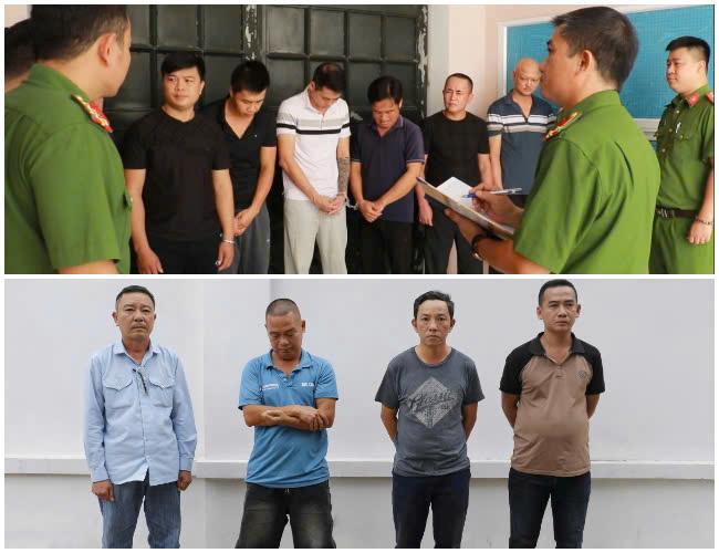 Các đối tượng trong đường dây cá độ bóng đá bị bắt giữ.
