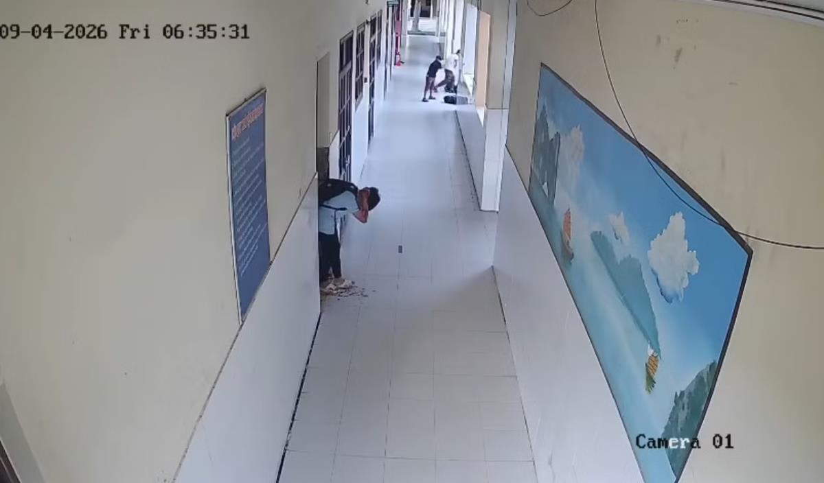 Camera an ninh ghi lại diễn biến vụ việc. Ảnh: CAND