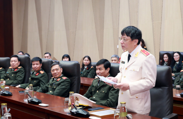 Thiếu tướng Phạm Khải phát biểu tại buổi lễ.