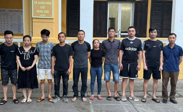 Các đối tượng tại cơ quan điều tra.