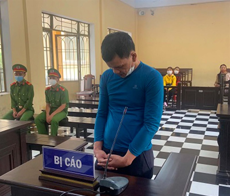 Bị cáo Vũ tại phiên tòa.