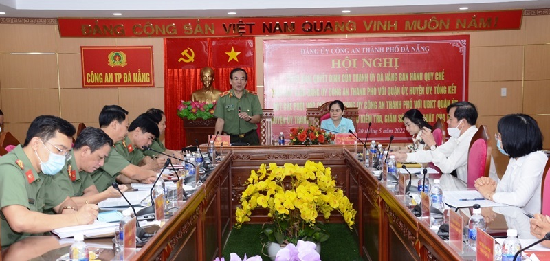 Công an TP Đà Nẵng tổ chức tổng kết quy chế phối hợp với quận, huyện ủy trong công tác kiểm tra, giám sát và kỷ luật giai đoạn 2015-2020.