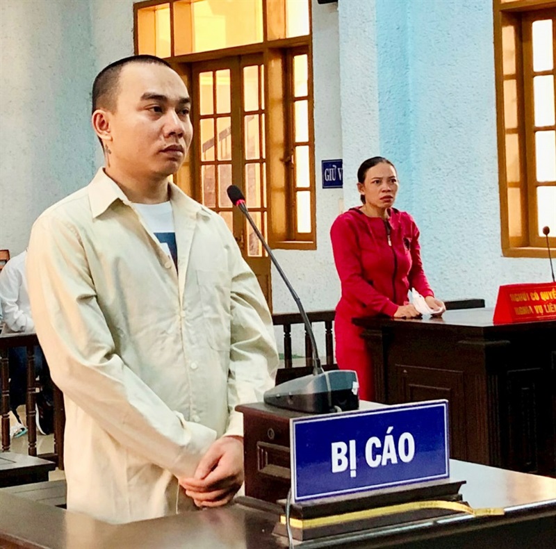 Bị cáo Huy tại phiên tòa.