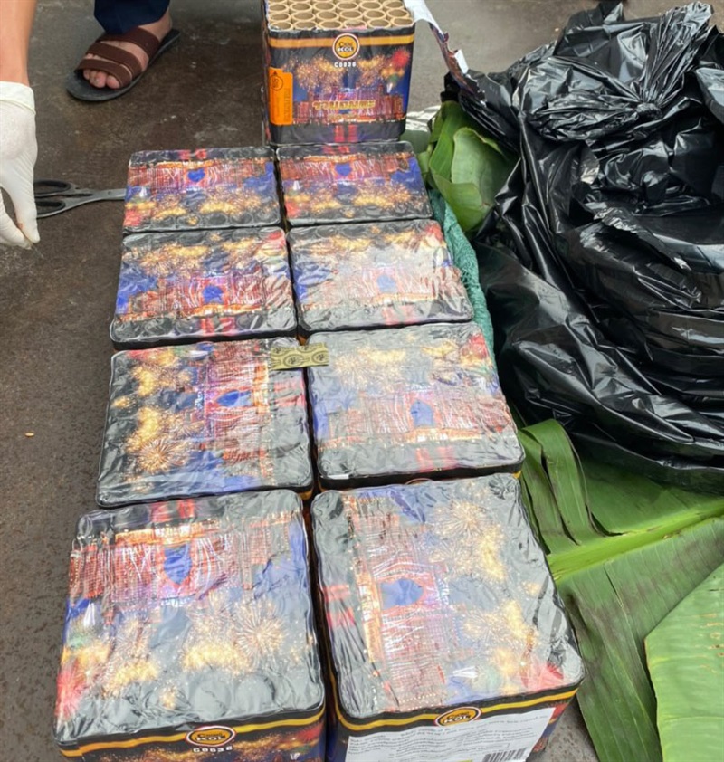 Số pháo lậu bị bắt giữ.