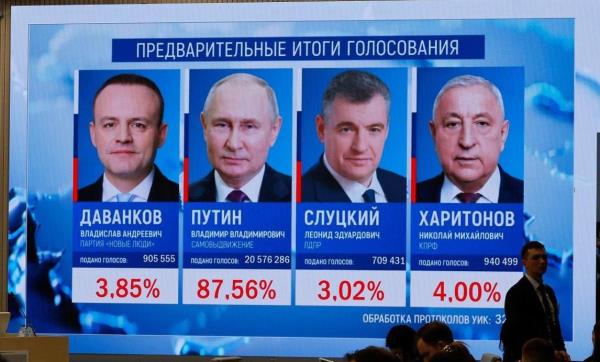 Tổng thống Vladimir Putin chiến thắng áp đảo