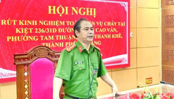 Công an TP Đà Nẵng họp rút kinh nghiệm công tác chữa cháy tại kiệt đường Trần Cao Vân