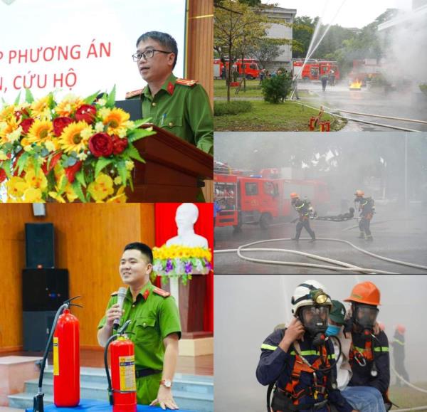 Tổ chức tập huấn, diễn tập PCCCCNCH cho cán bộ viên chức Trường Đại học Bách Khoa