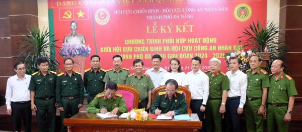Hội Cựu chiến binh-Hội cựu Công an nhân dân thành phố Đà Nẵng ký kết chương trình phối hợp giai đoạn 2024-2029
