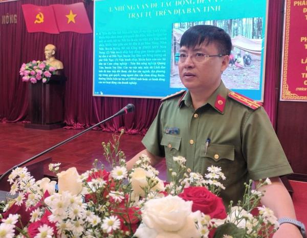 Công an tỉnh Đắk Nông chủ động thông tin chuyên đề an ninh, trật tự đến đội ngũ báo cáo viên, tuyên truyền viên