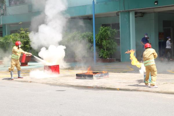 Thực tập phương án chữa cháy và cứu nạn cứu hộ tại Cty CP Dệt may 29-3.