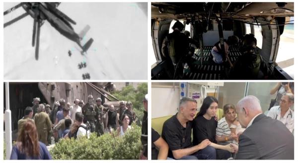 Video ghi lại khoảnh khắc nghẹt thở giải cứu con tin Israel ở Dải Gaza